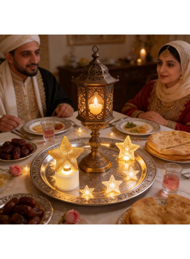 Ramadan Decoration Mini Lantern Lights, Eid Mubarak Lamp Plastic LED Night Light for Eid Ramadan Party Home Indoor Outdoor Bedroom Tabletop Decor - Image 4